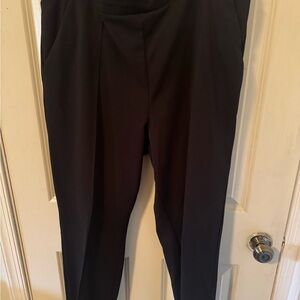 Women's Black Tailored Ponte Trousers with Front Pleats